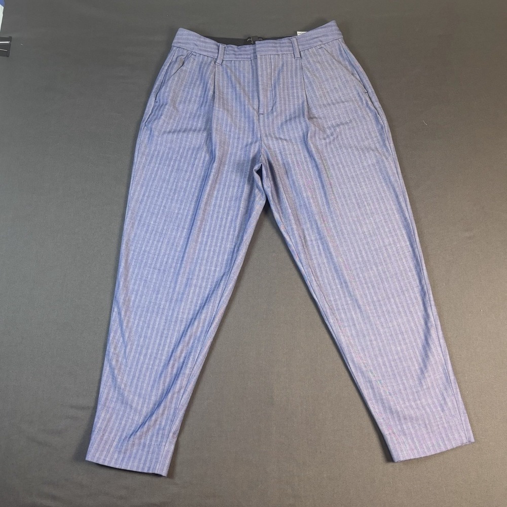 Banana Republic -Blue Striped Ankle Pant- High Rise Tapered- Size 4 Petite